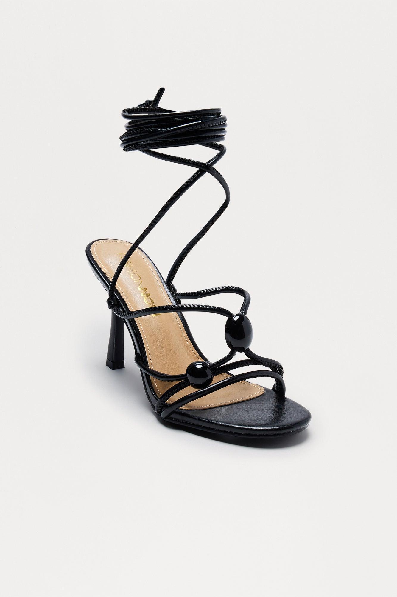 Seer Stone Wrap Up Heels - Black Product Image