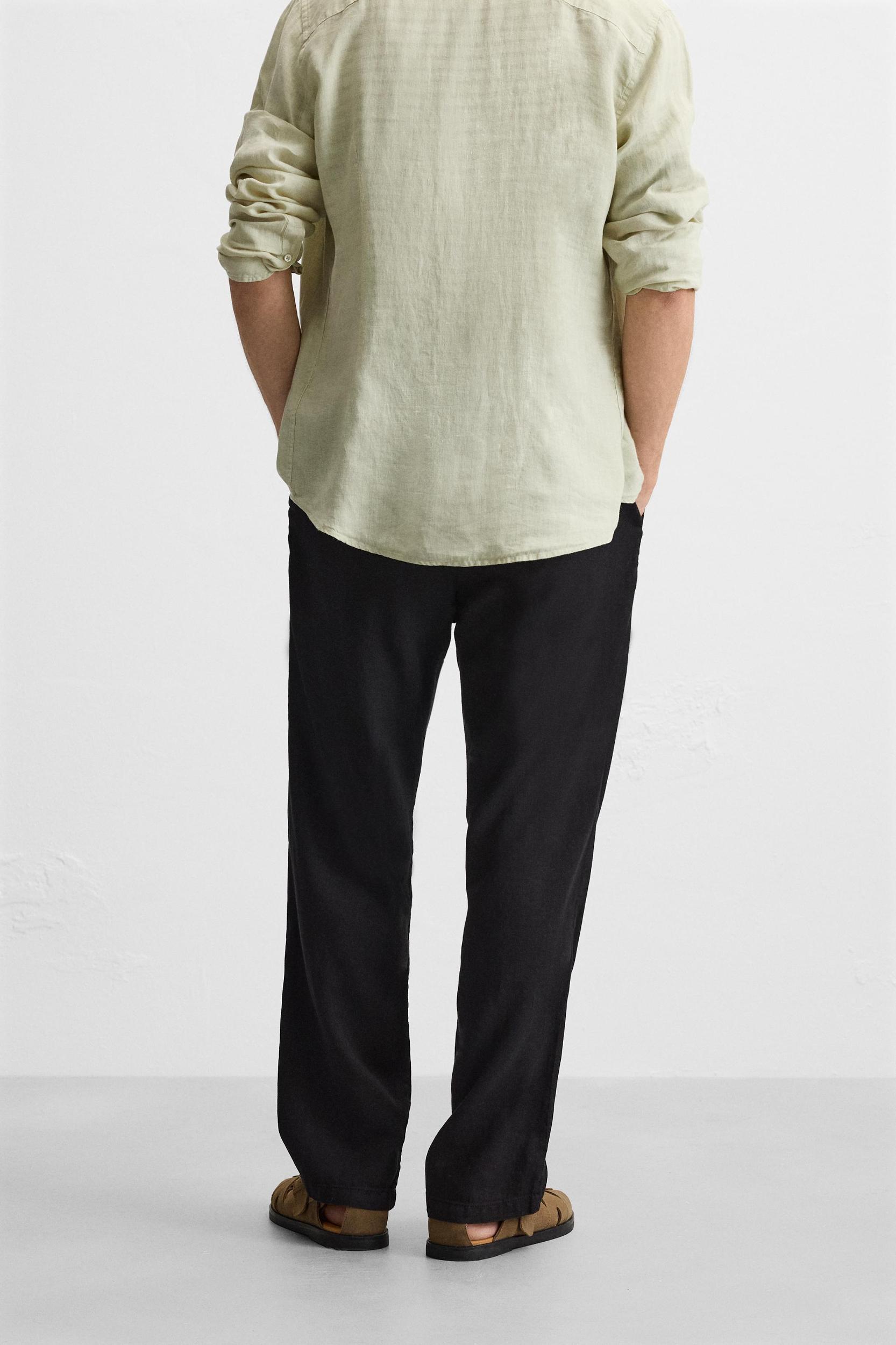 PLEATED COTTON - LINEN PANTS Product Image