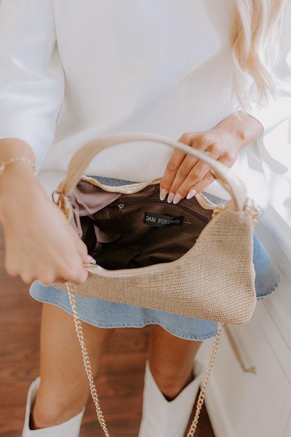 Subtle Shine Woven Purse in Gold Product Image