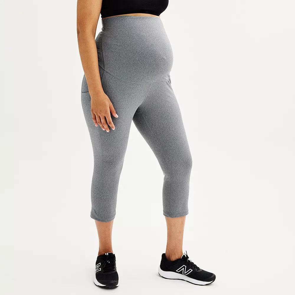 Plus Size Maternity Tek Gear® Ultrastretch High Rise Capri Leggings, Women's, Size: 2XL, Grey Product Image