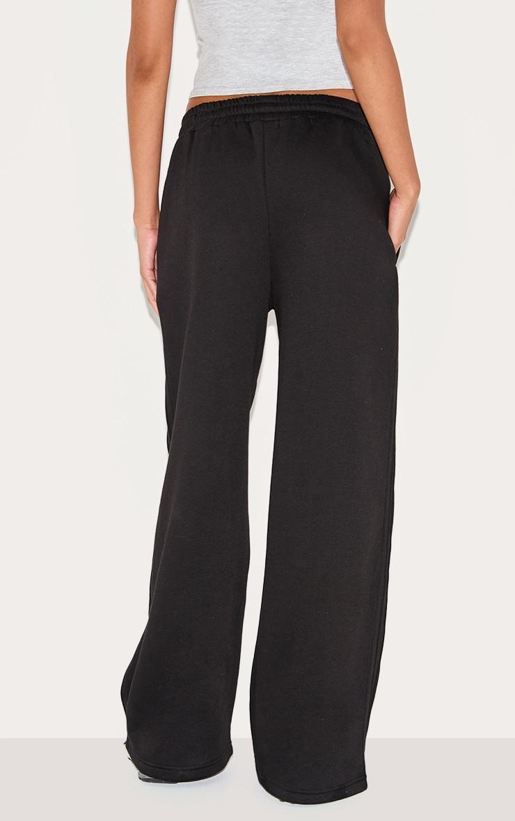 Black Seam Detail Sweat Wide Leg Sweatpants Product Image