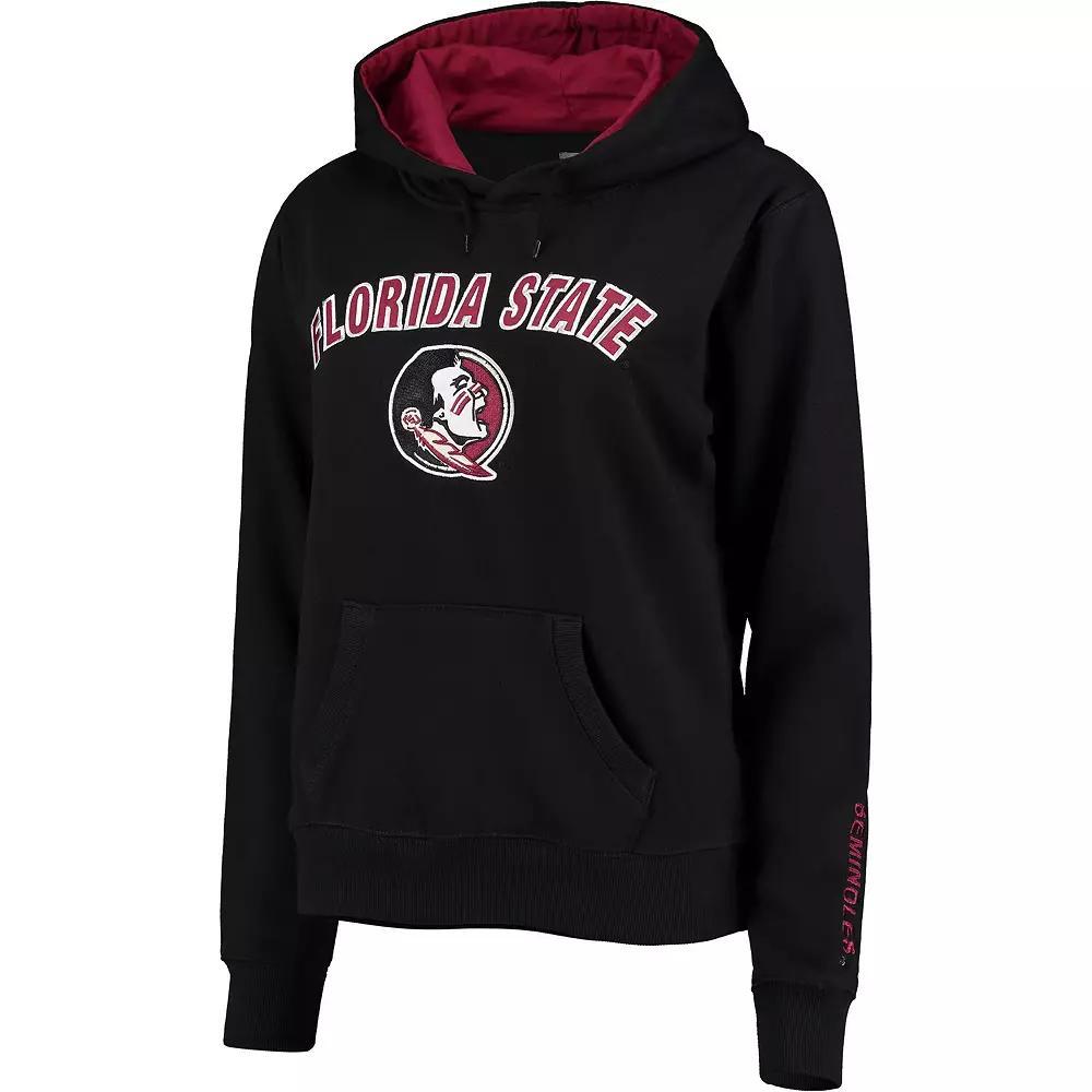 Women's Black Florida State Seminoles Arch & Logo 1 Pullover Hoodie, Size: Medium Product Image