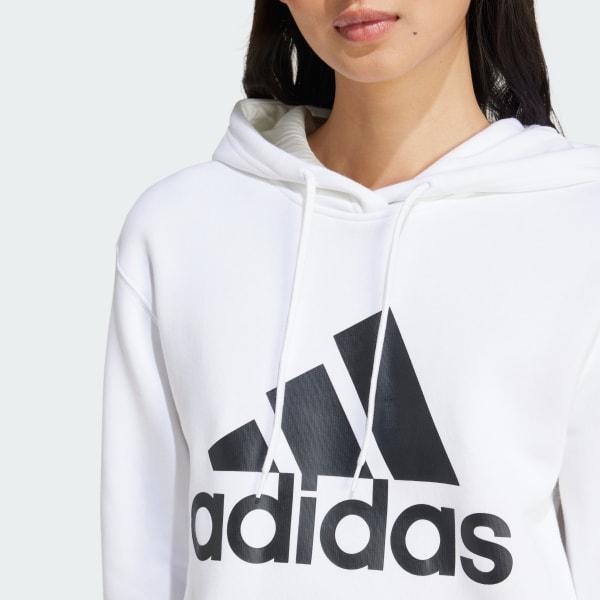 adidas Essentials Big Logo Regular Fleece Hoodie Sandy Pink XL Womens Product Image