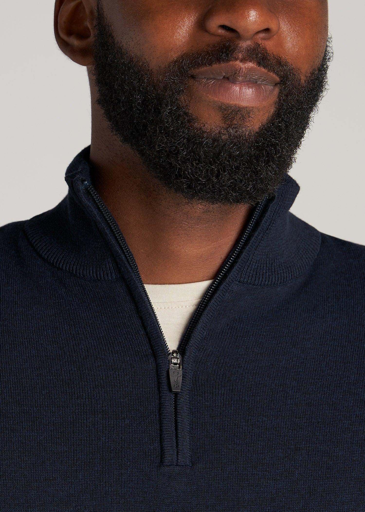 Everyday Quarter-Zip Tall Men's Sweater in Charcoal Mix Product Image