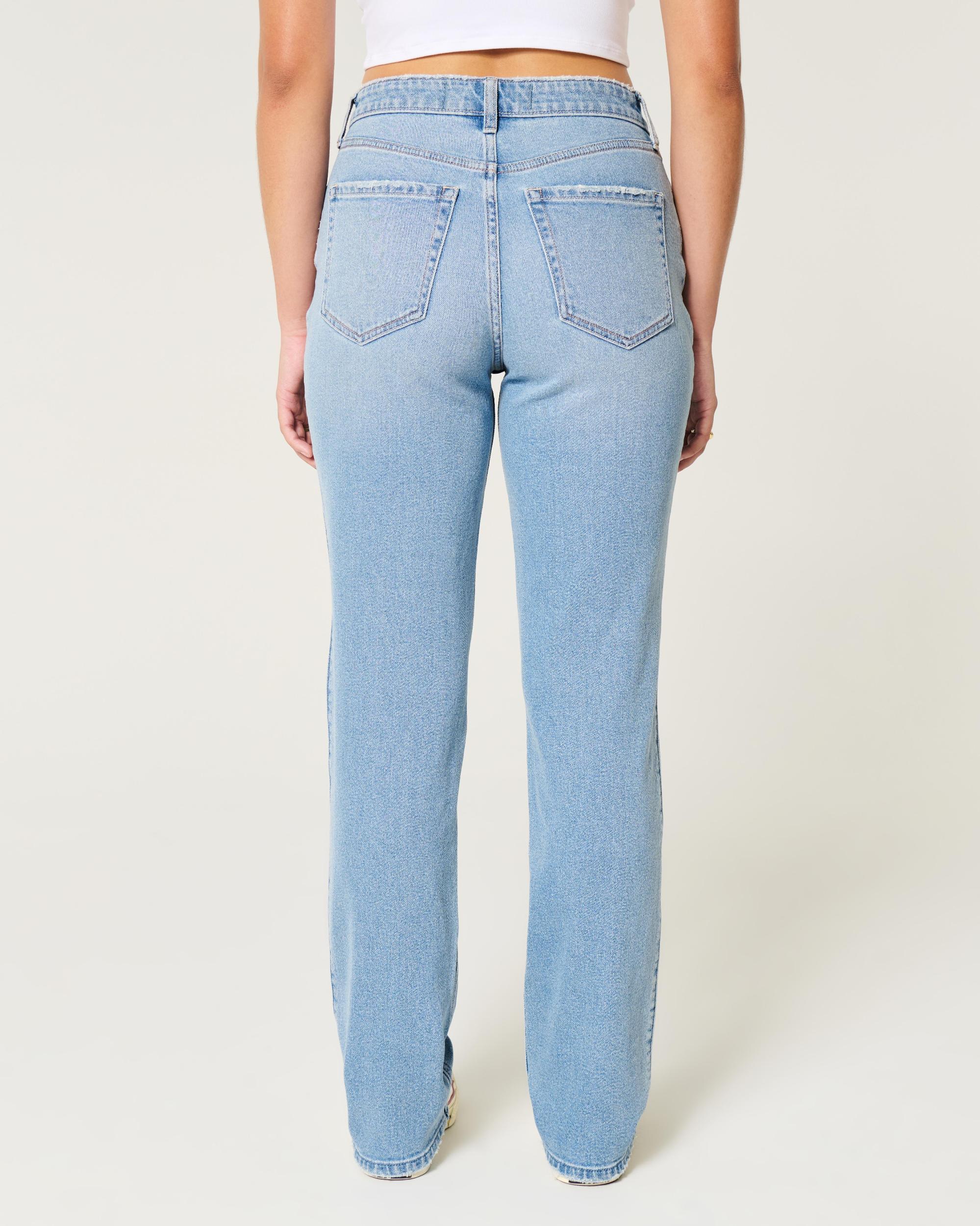 Curvy High-Rise Light Wash Straight Jeans Product Image