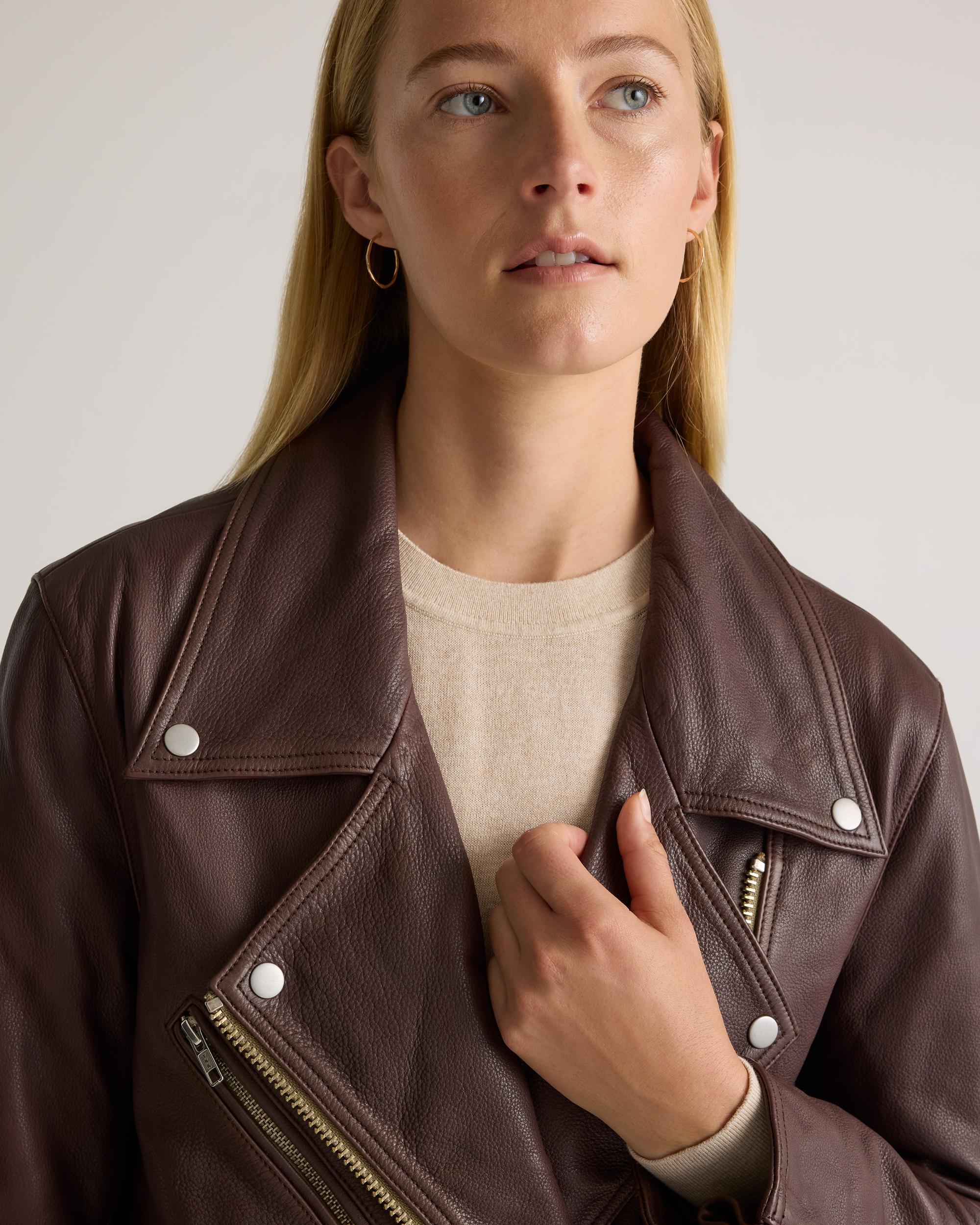 Quince | Women's OverSized Biker Jacket Leather Product Image