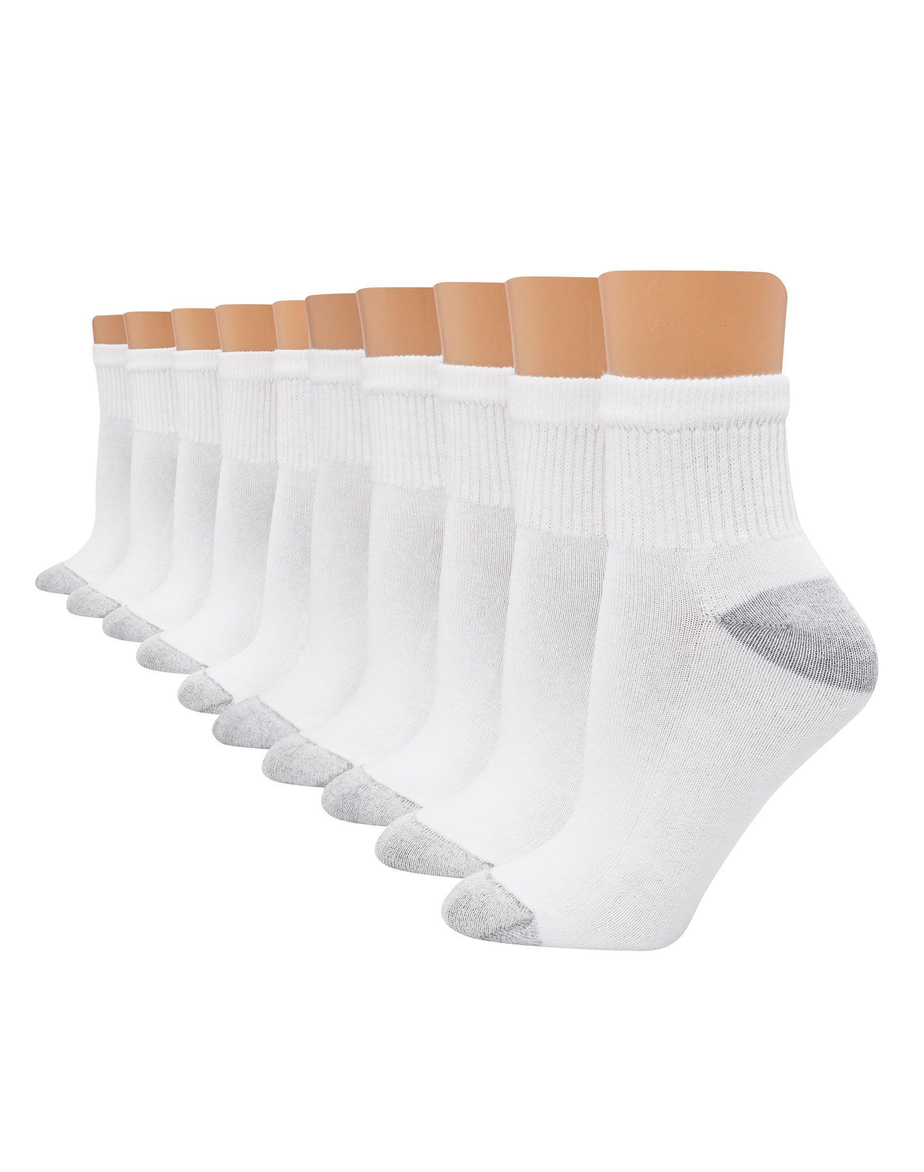Hanes Women's Cushioned 10pk Ankle Socks 5-9: Polyester Reinforced Heel & Toe Product Image