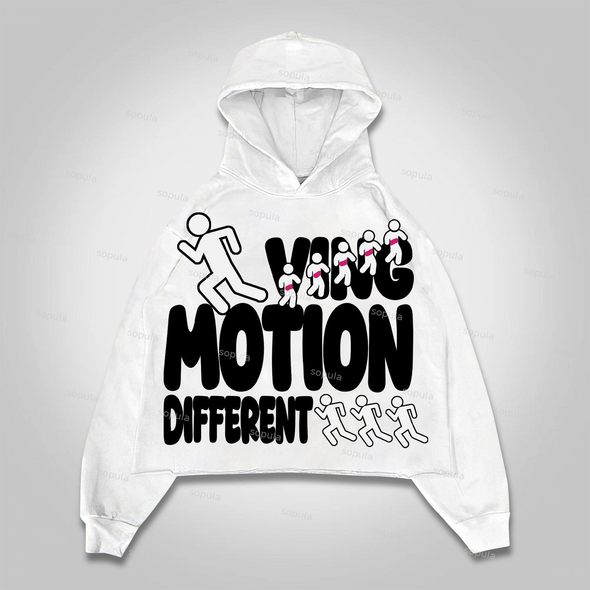 Sopula Men's Motion Different Graphic Cropped Hoodie Product Image