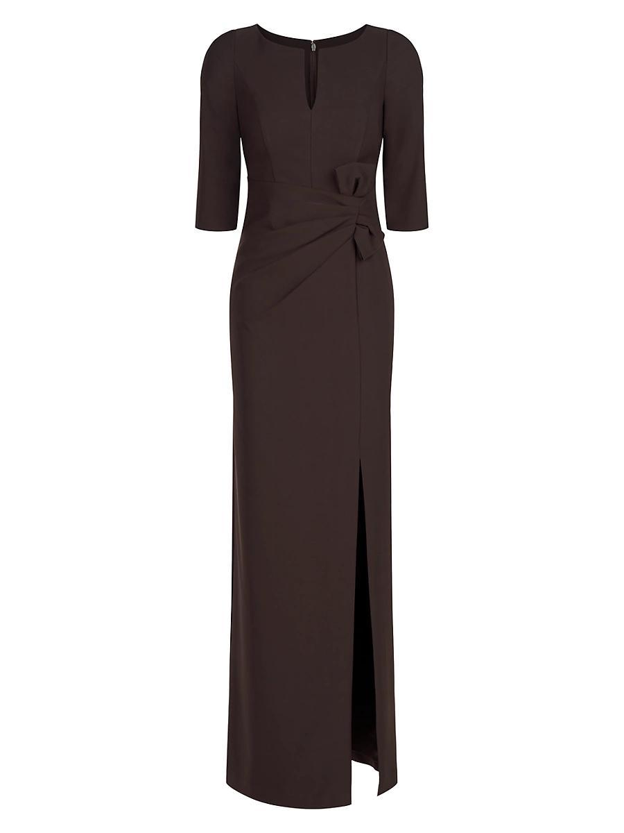 Womens Priscilla Crepe Bow Column Gown Product Image