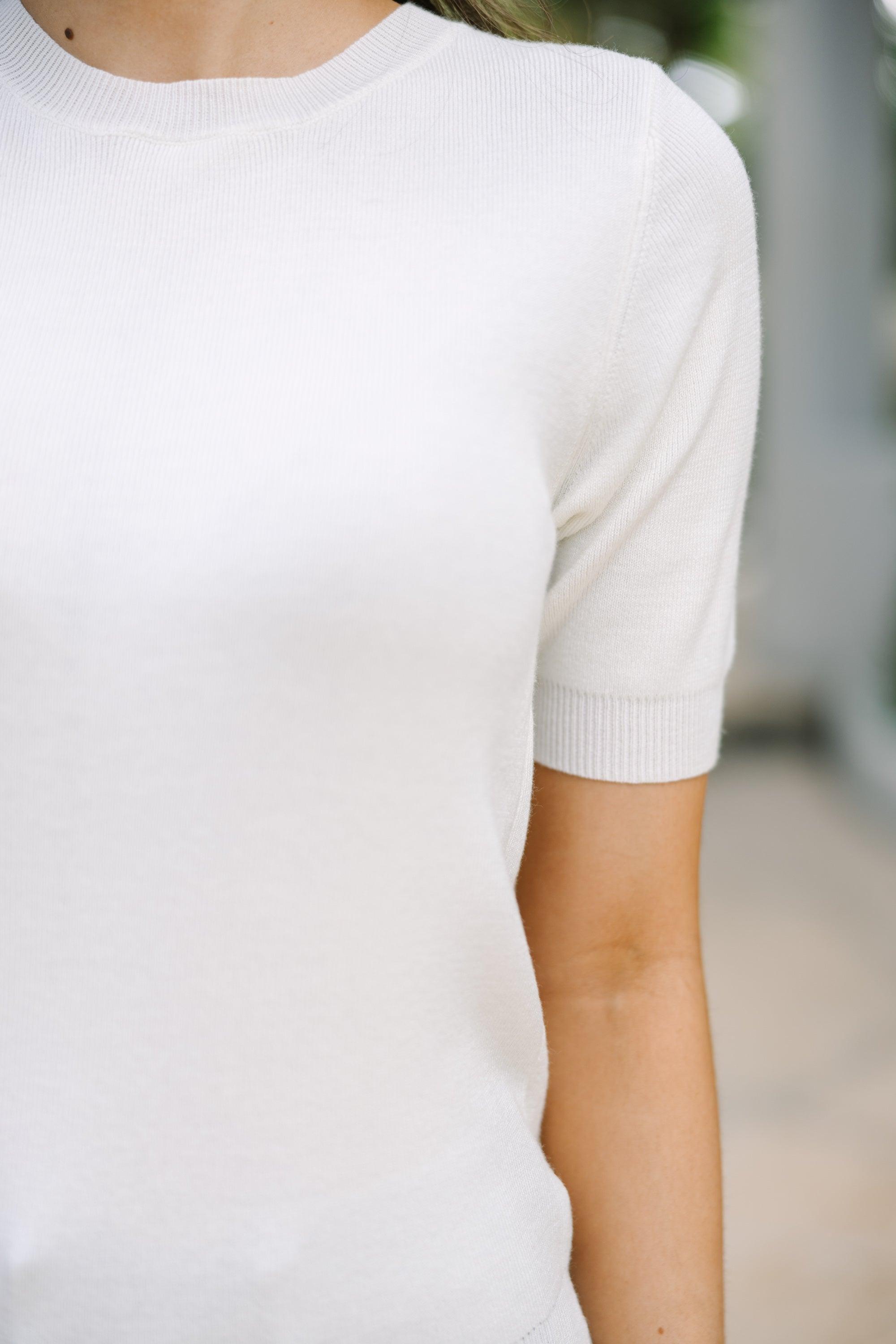 Constant Love Cream White Knit Top Female Product Image