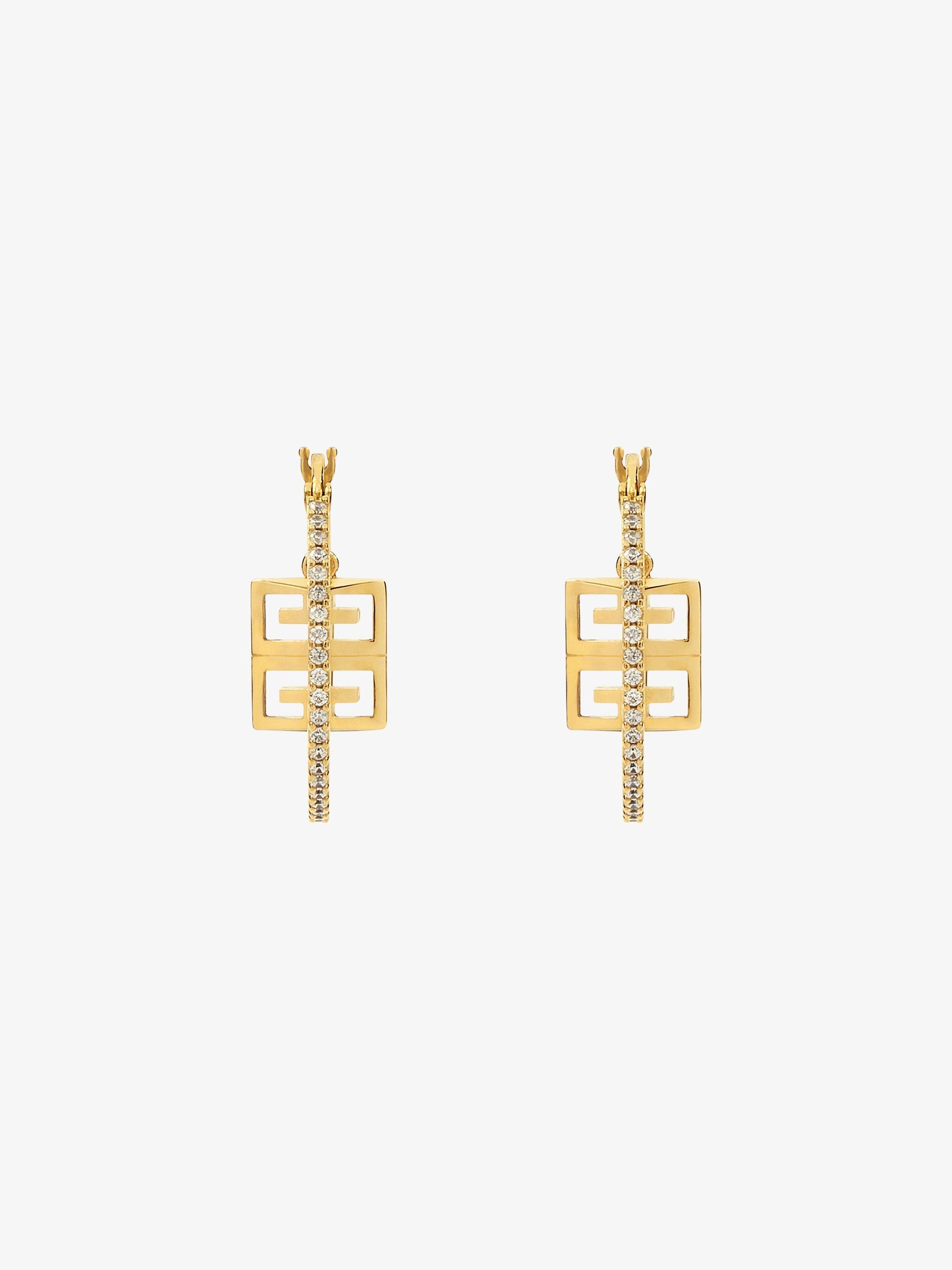 4G earrings in metal with crystals Product Image