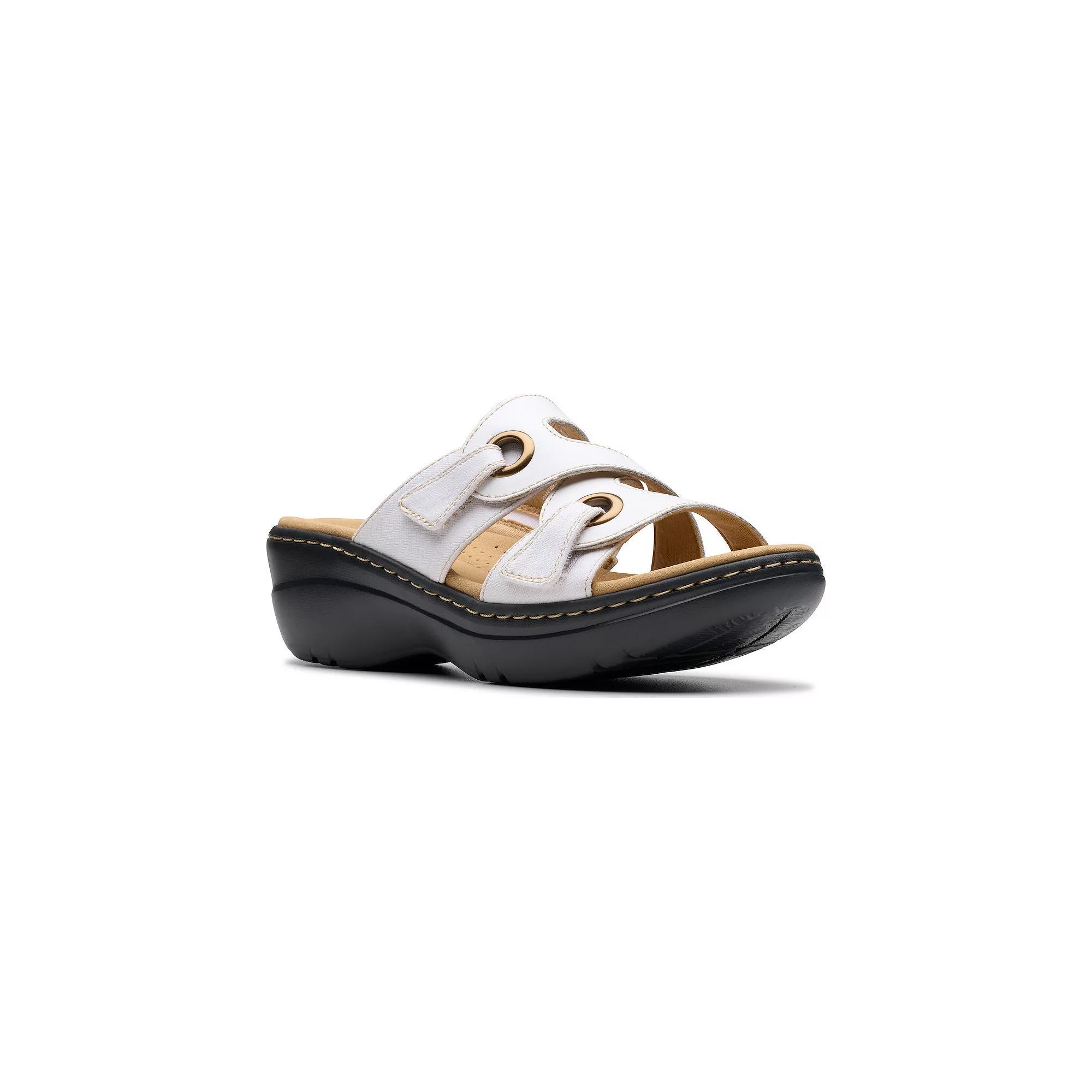Clarks® Merliah2 Cove Women's Slide Platform Sandals, Size: 6.5, White Leather Product Image