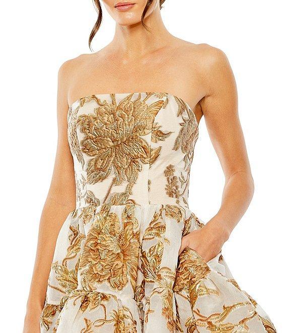 Mac Duggal Brocade Strapless Fit and Flare Mini Dress Product Image