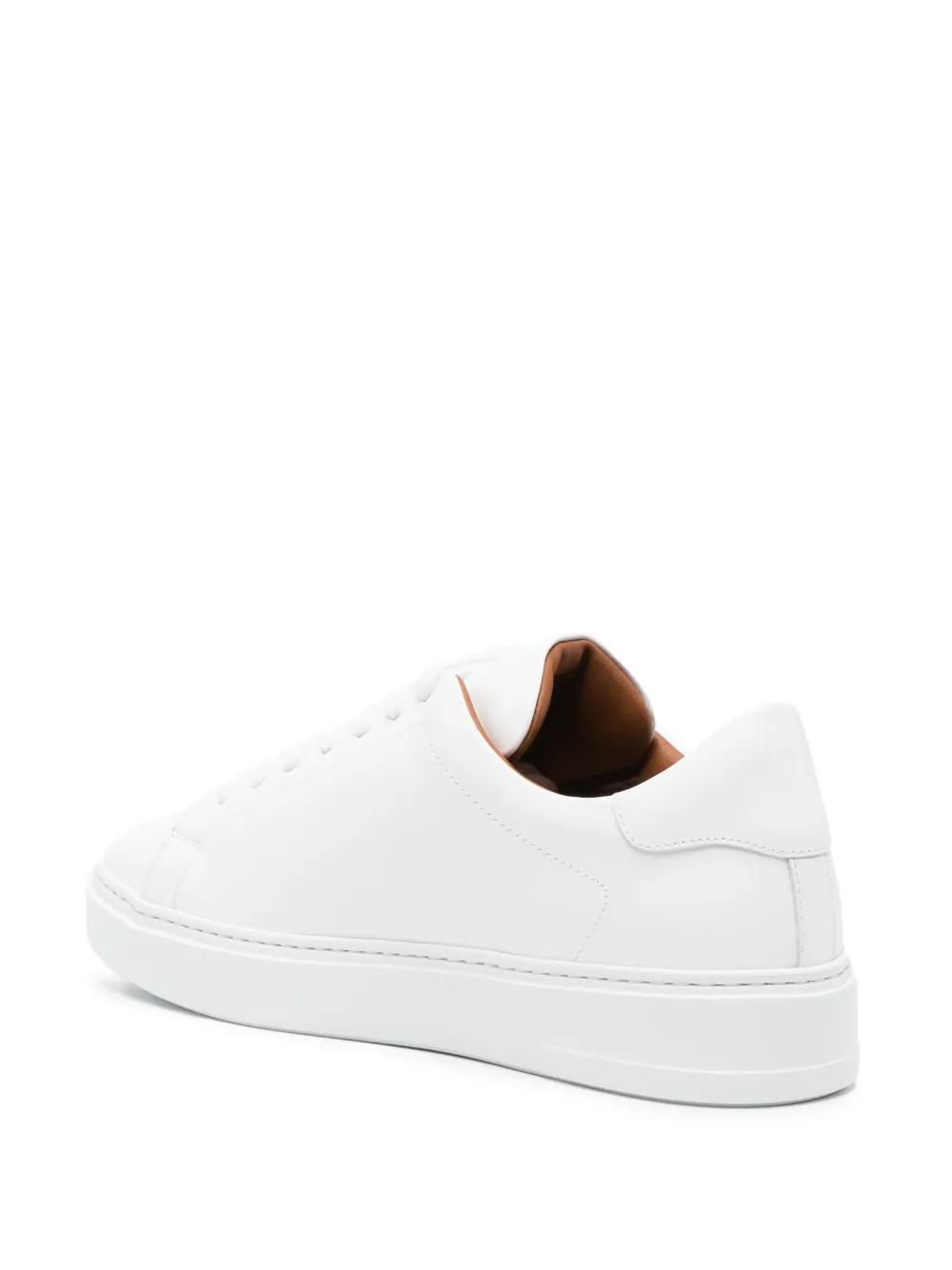 logo-plaque leather sneakers Product Image