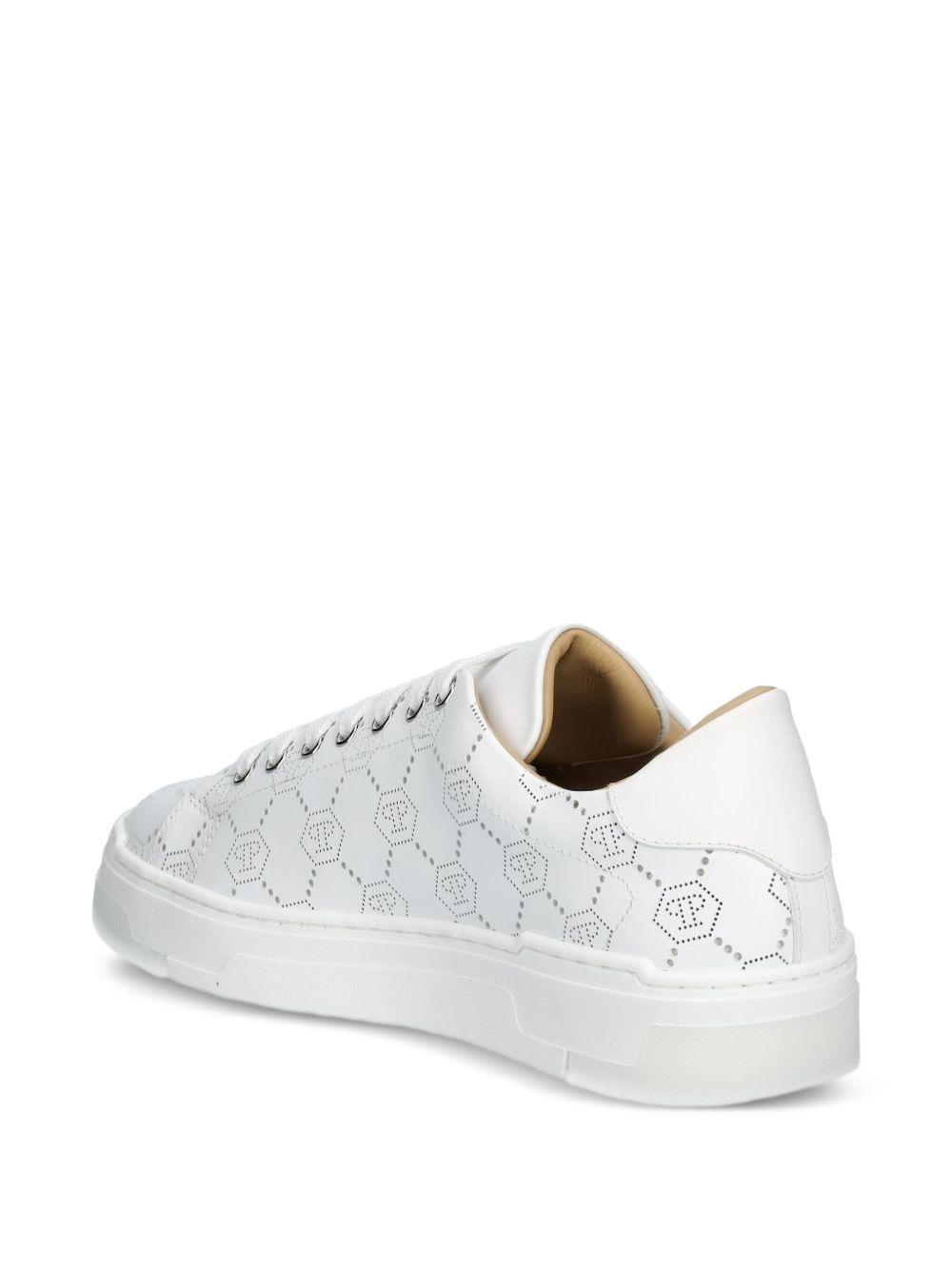 logo-plaque perforated sneakers Product Image