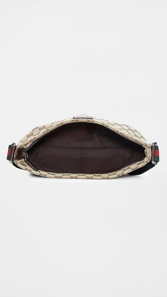What Goes Around Comes Around Gucci Brown Canvas Web Messenger Bag | Shopbop Product Image
