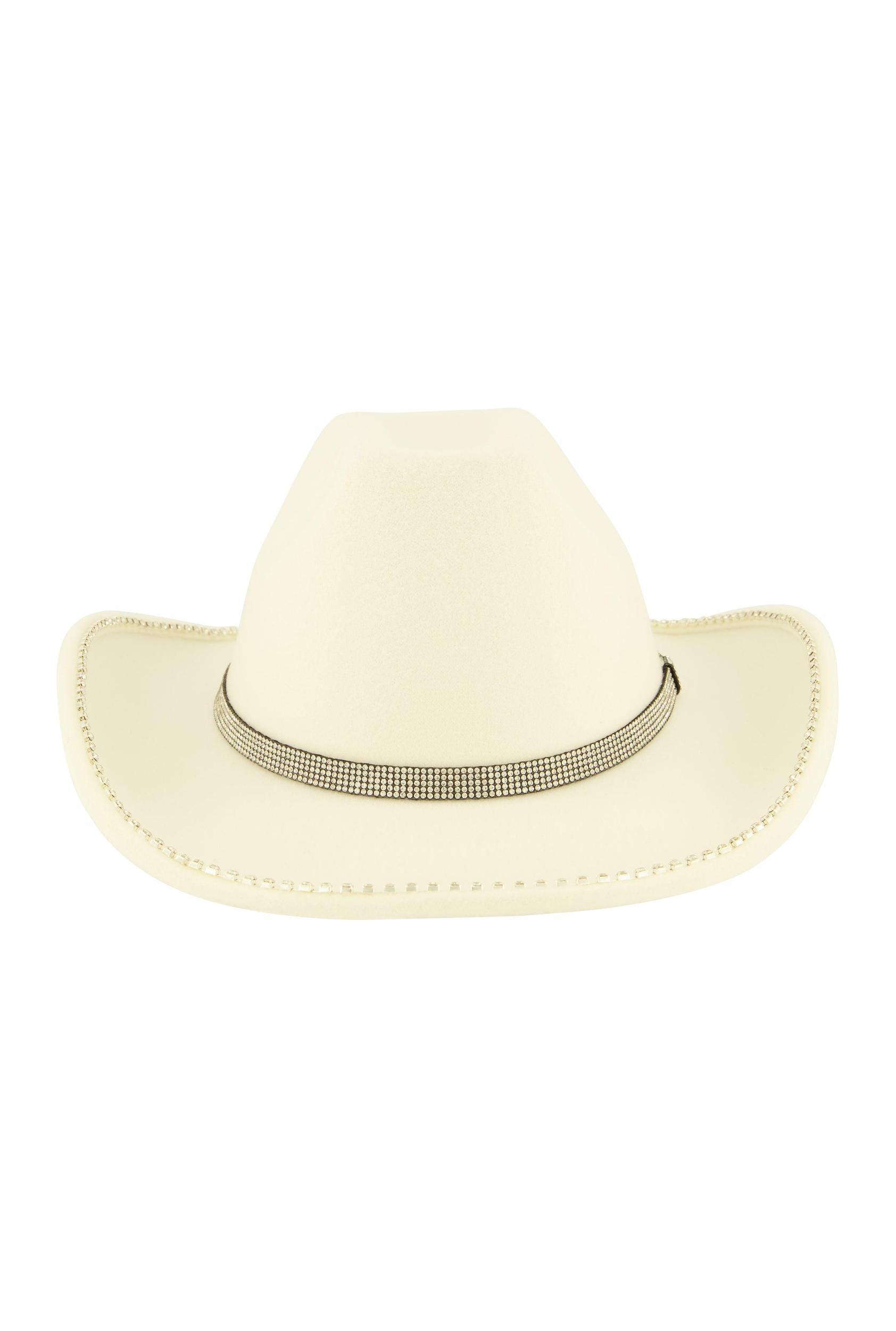 Rhinestone Trim Cowboy Hat Female Product Image