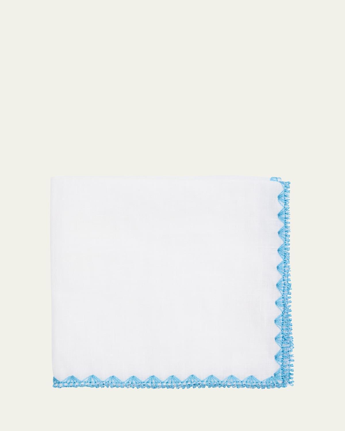 Mens Linen Embroidered-Trim Pocket Square Product Image