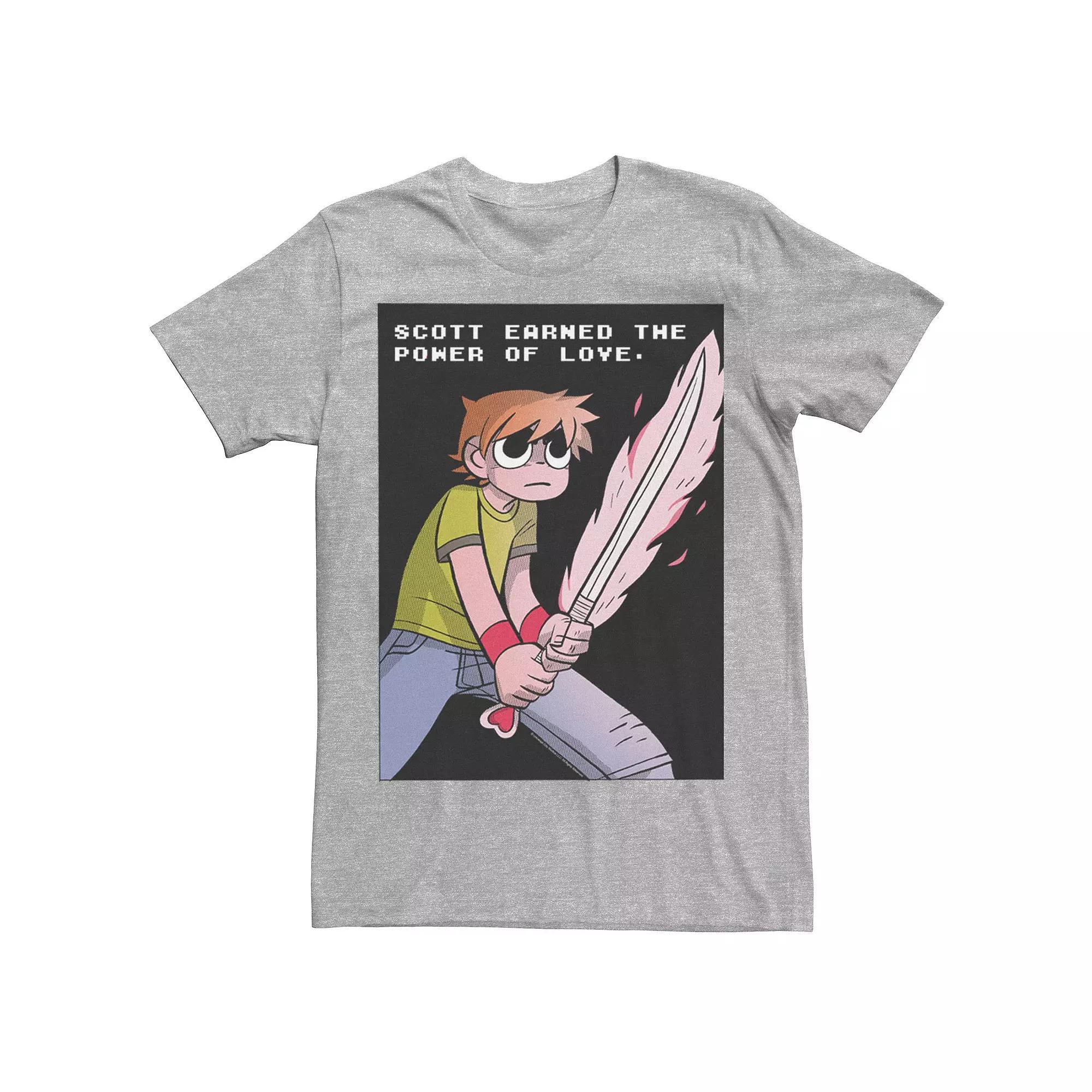 Men's Scott Pilgrim Vs. The World Earned The Power Of Love Graphic Tee, Size: 3XL, Athletic Grey Product Image