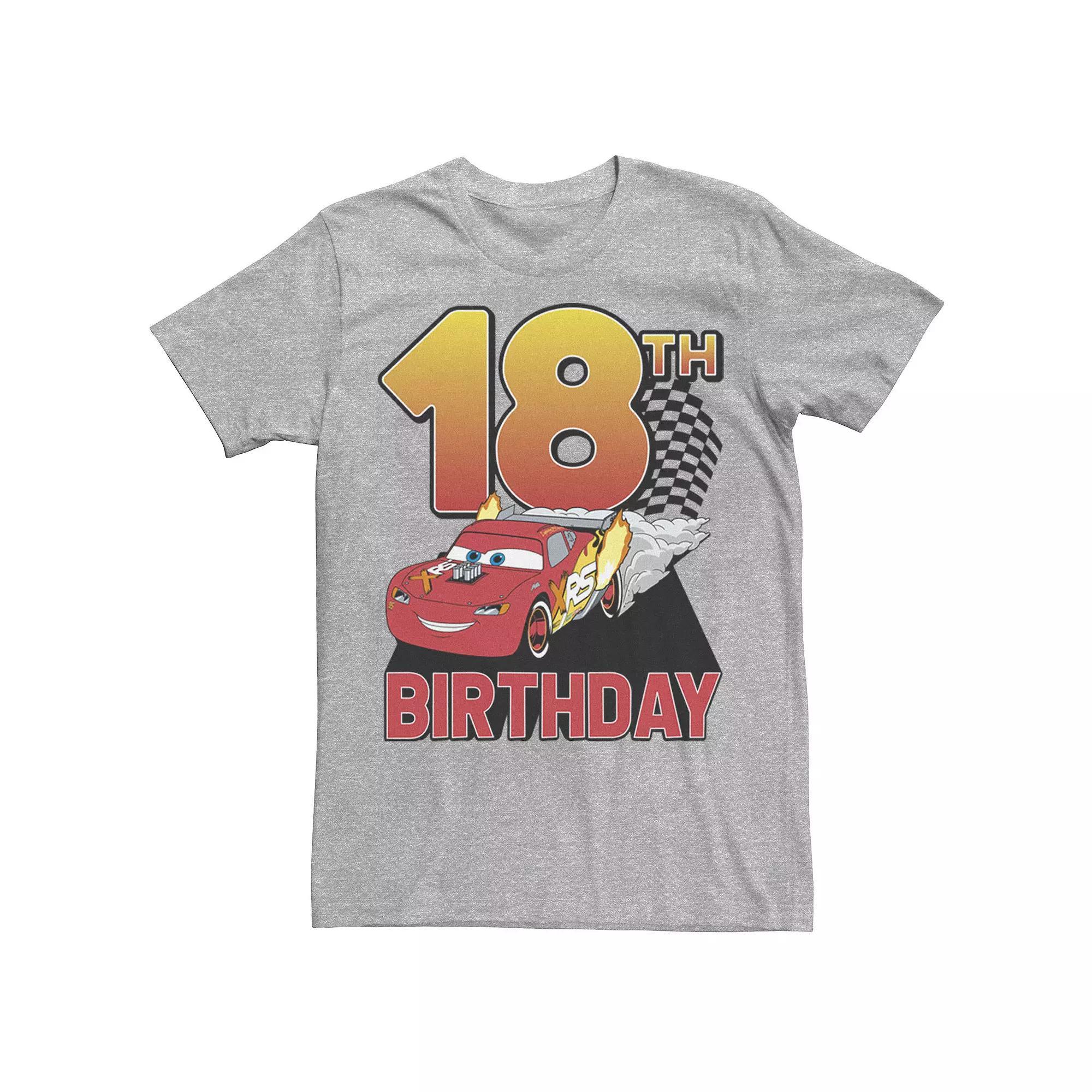 Disney / Pixar's Car Lightning McQueen Men's 18th Birthday Racer Tee, Size: XL, Athletic Grey Product Image