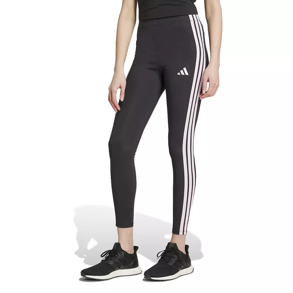 adidas Essentials 3-Stripes Cotton Leggings Black M Womens Product Image