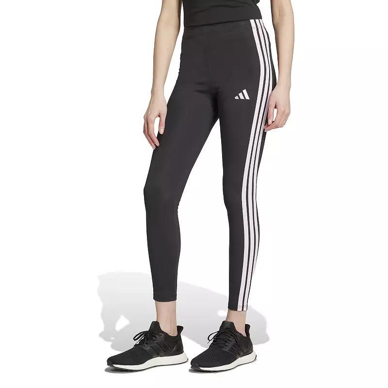 adidas Essentials 3-Stripes Cotton Leggings Black M Womens Product Image