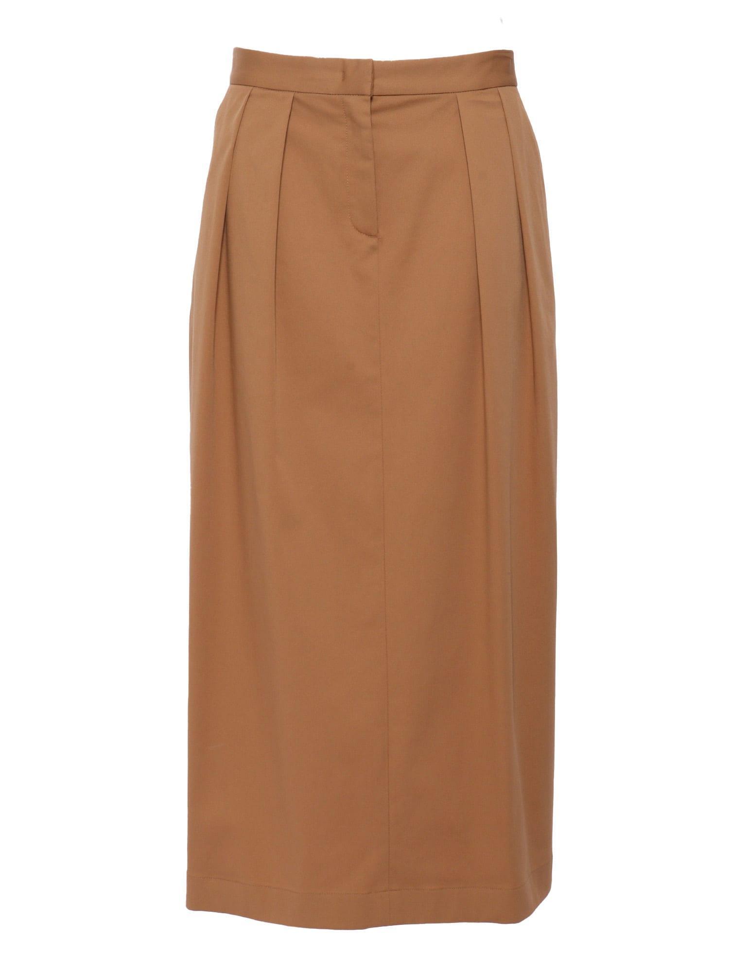 FABIANA FILIPPI Camel Colored Midi Skirt In Beige Product Image
