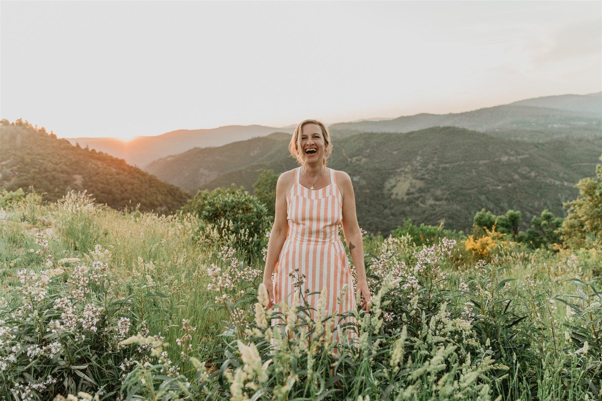 Juniper Dress in Pink Stripe Product Image