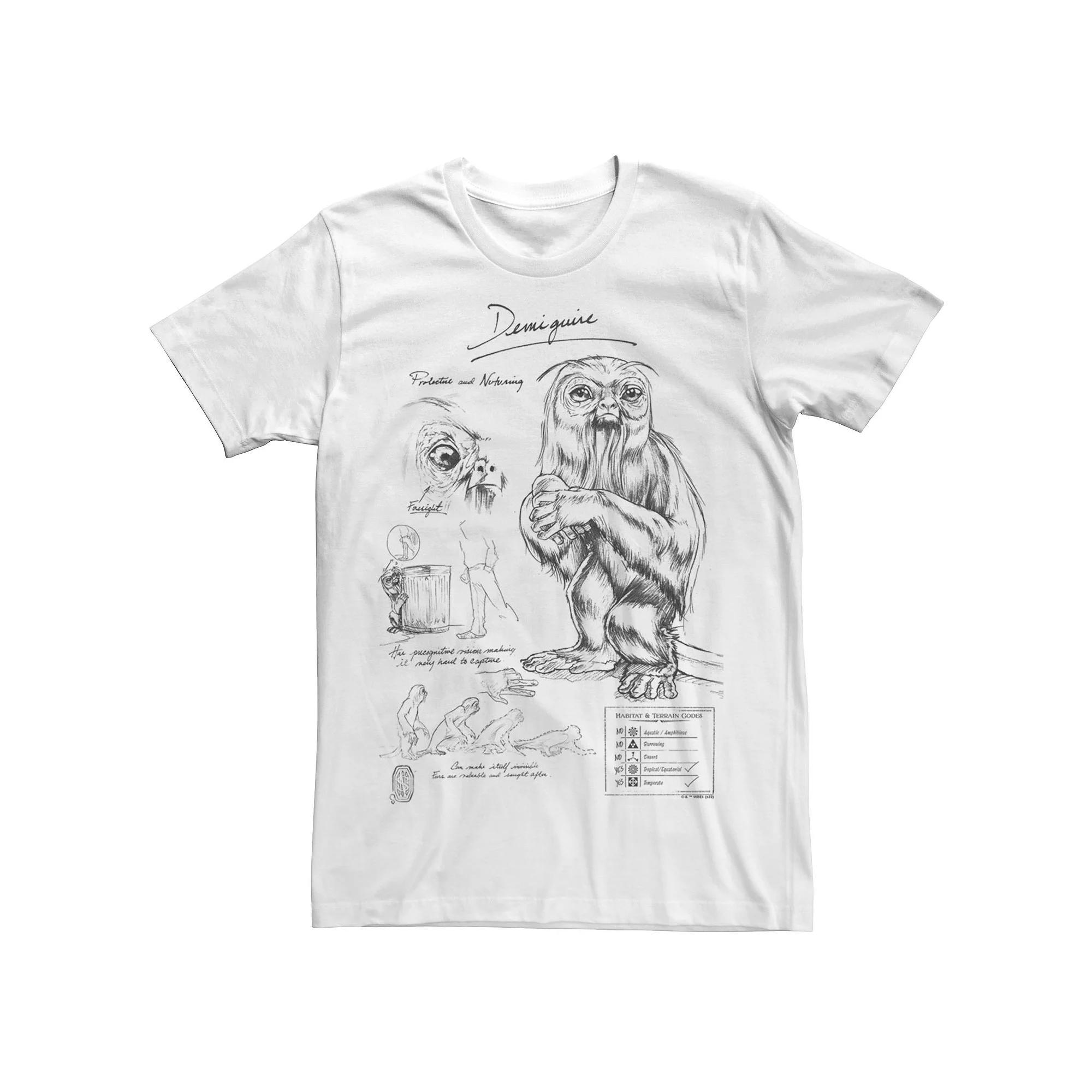 Men's Fantastic Beast Grindelwald Demiguise Study Notebook Sketch Tee, Size: XS, White Product Image