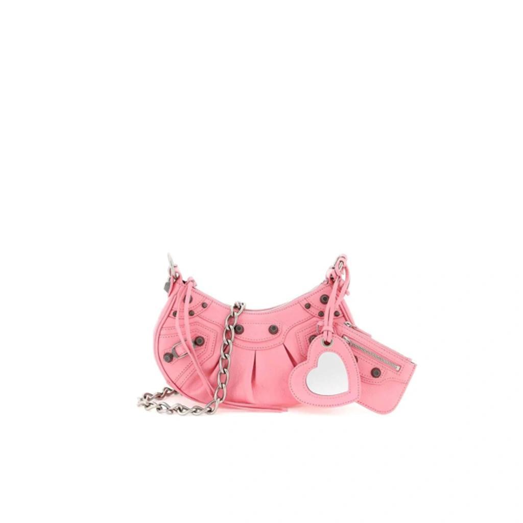 BALENCIAGA Women Pink Nappa Leather Le Cagole Xs Crossbody Bag Product Image