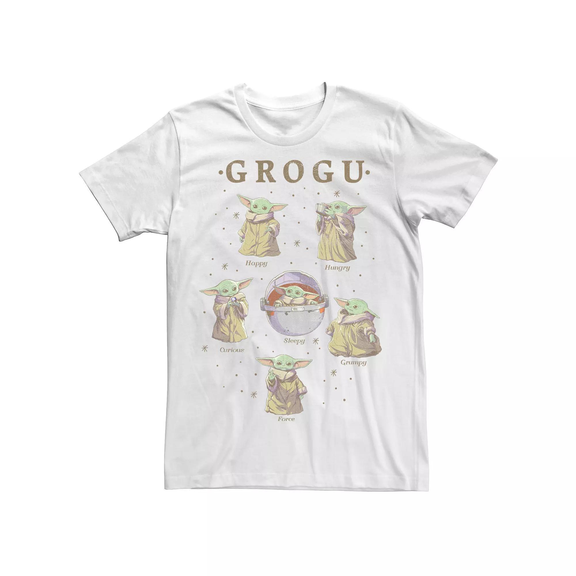 Big & Tall Star Wars: The Mandalorian Grogu Moods R16 Tee, Men's, Size: 5XL, White Product Image