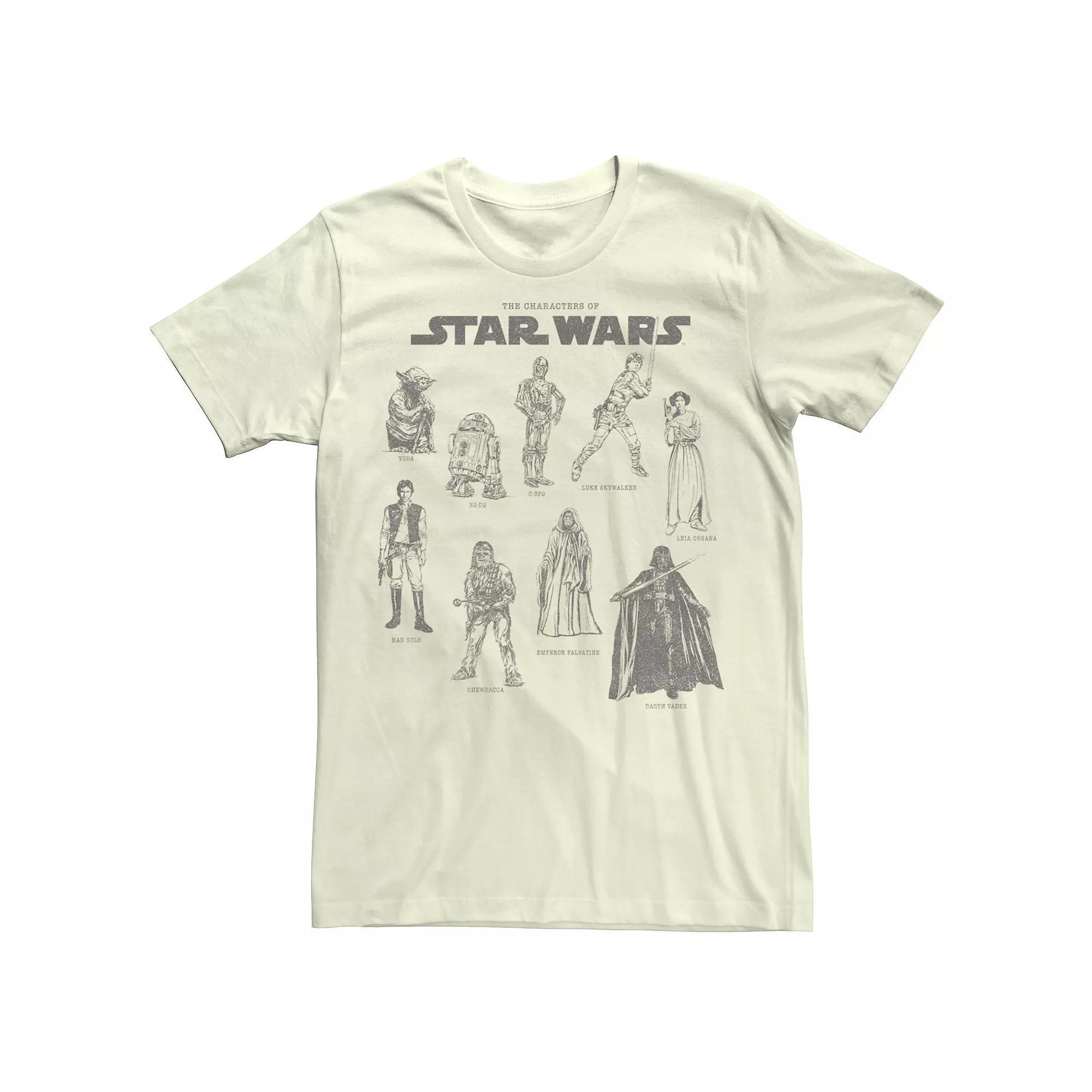 Men's Star Wars Character Chart Tee, Size: Medium, Natural Product Image