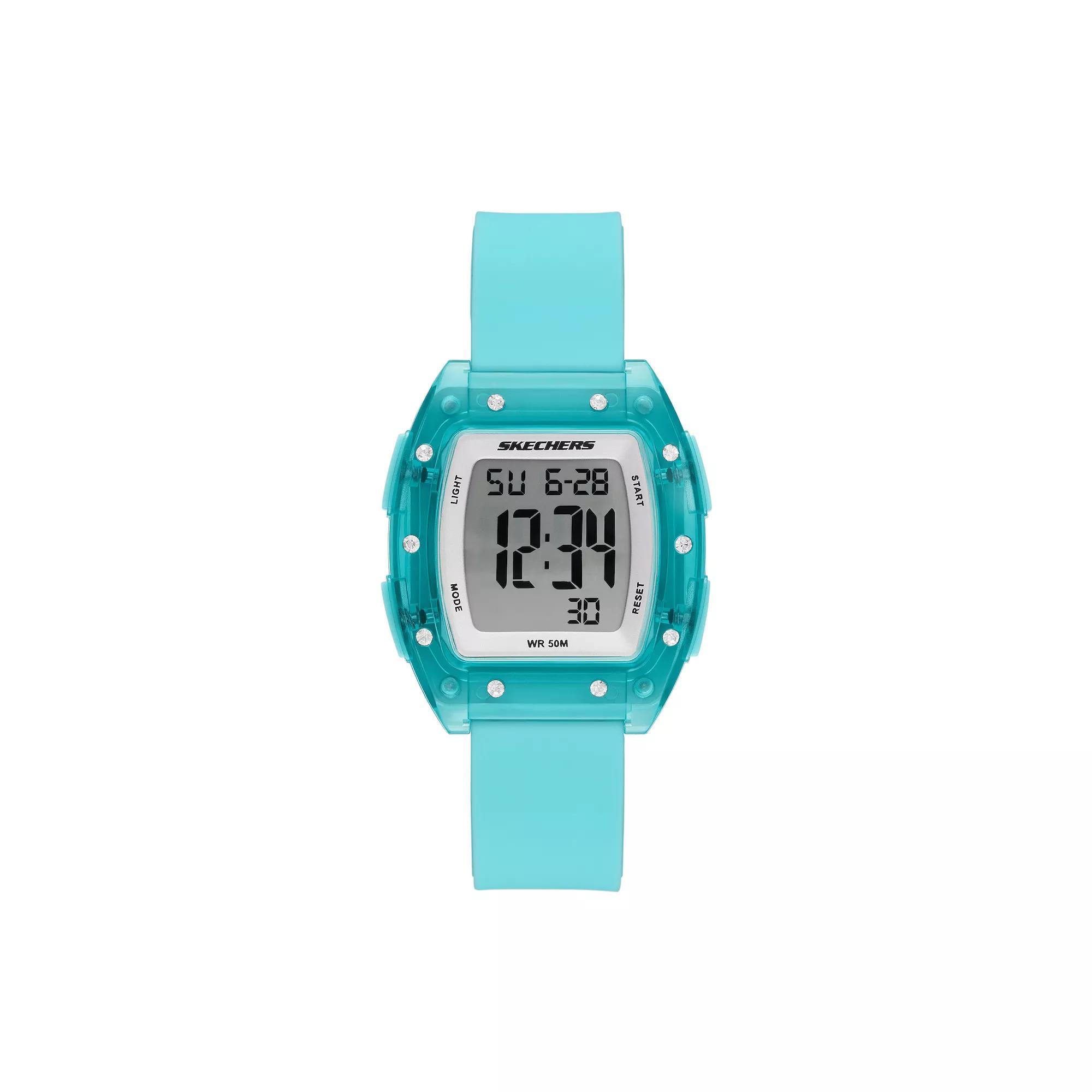 Skechers® Sawtelle Women's Silicone Digital Watch, Size: 37 mm, Blue Product Image