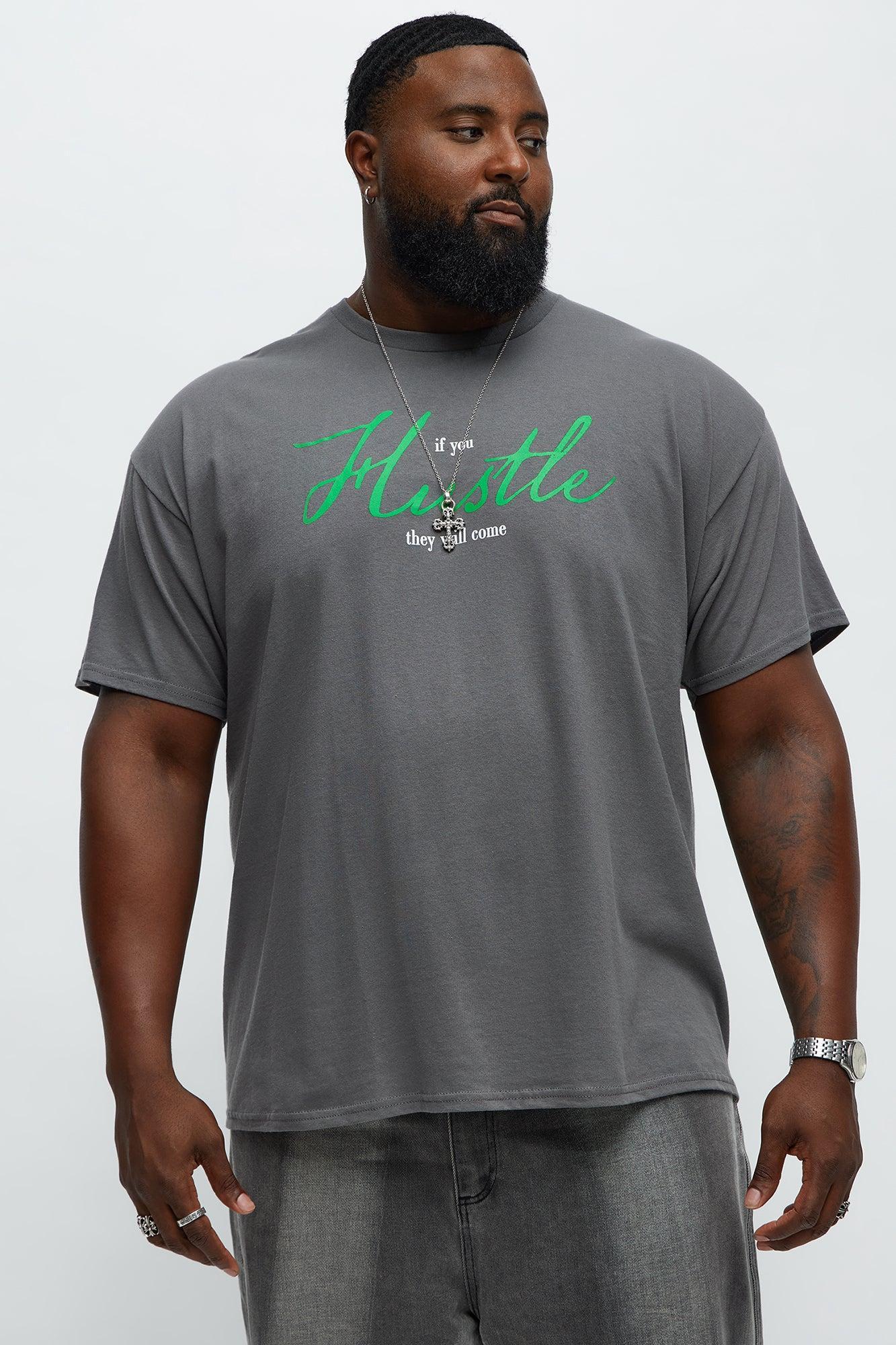 Hustling Pays Off Short Sleeve Tee - Charcoal Product Image