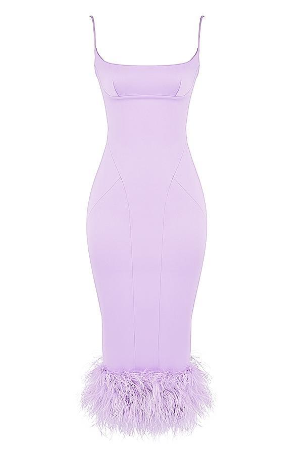 Helena  orchid satin midi dress - sale Product Image