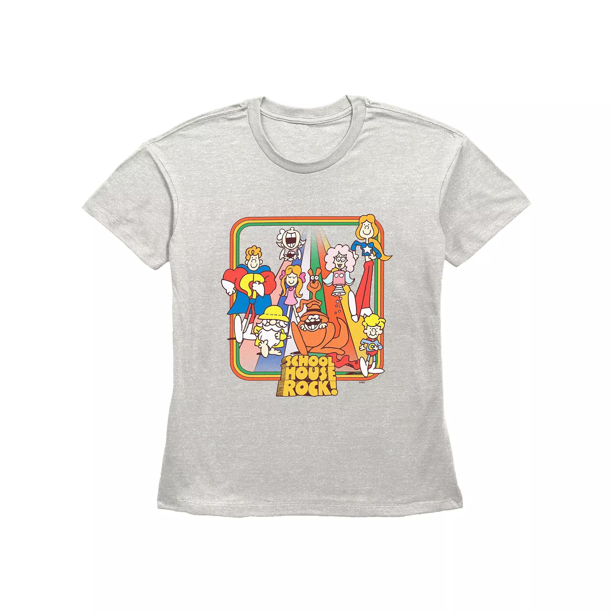 Disney's Schoolhouse Rock! Rainbow Road Walk Women's Graphic Tee, Size: XL, Oatmeal Product Image