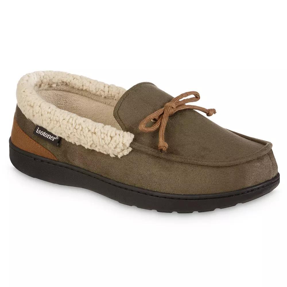 isotoner Gel Infused Memory Foam Vincent Men's Moccasin Slippers, Size: XS, Loden Product Image