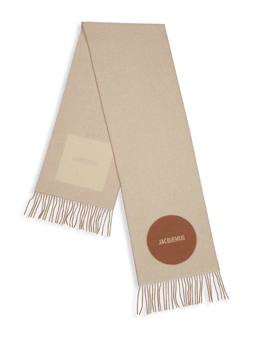 Mens Fringe-Trimmed Wool Scarf Product Image