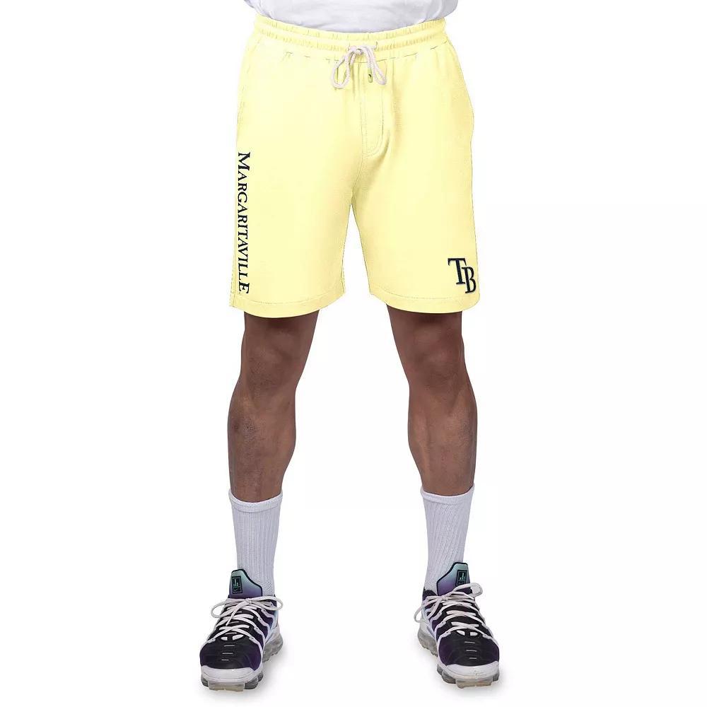 Men's Margaritaville Yellow New York Mets Peached French Terry Shorts, Size: Medium Product Image