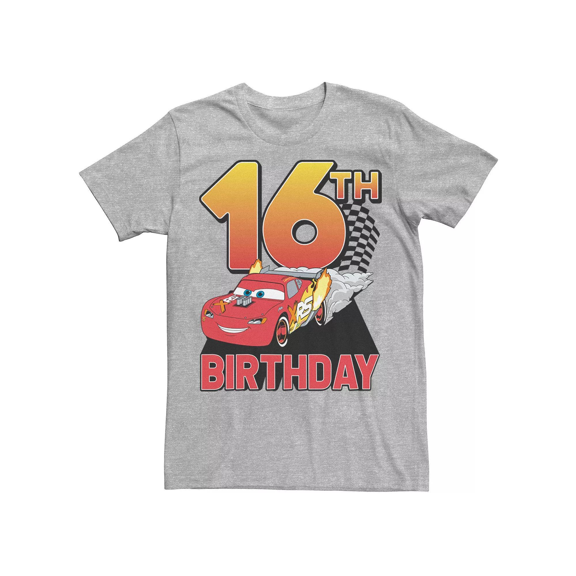 Disney / Pixar's Cars Lightning McQueen Men's 16th Birthday Racer Tee, Size: Medium, Athletic Grey Product Image