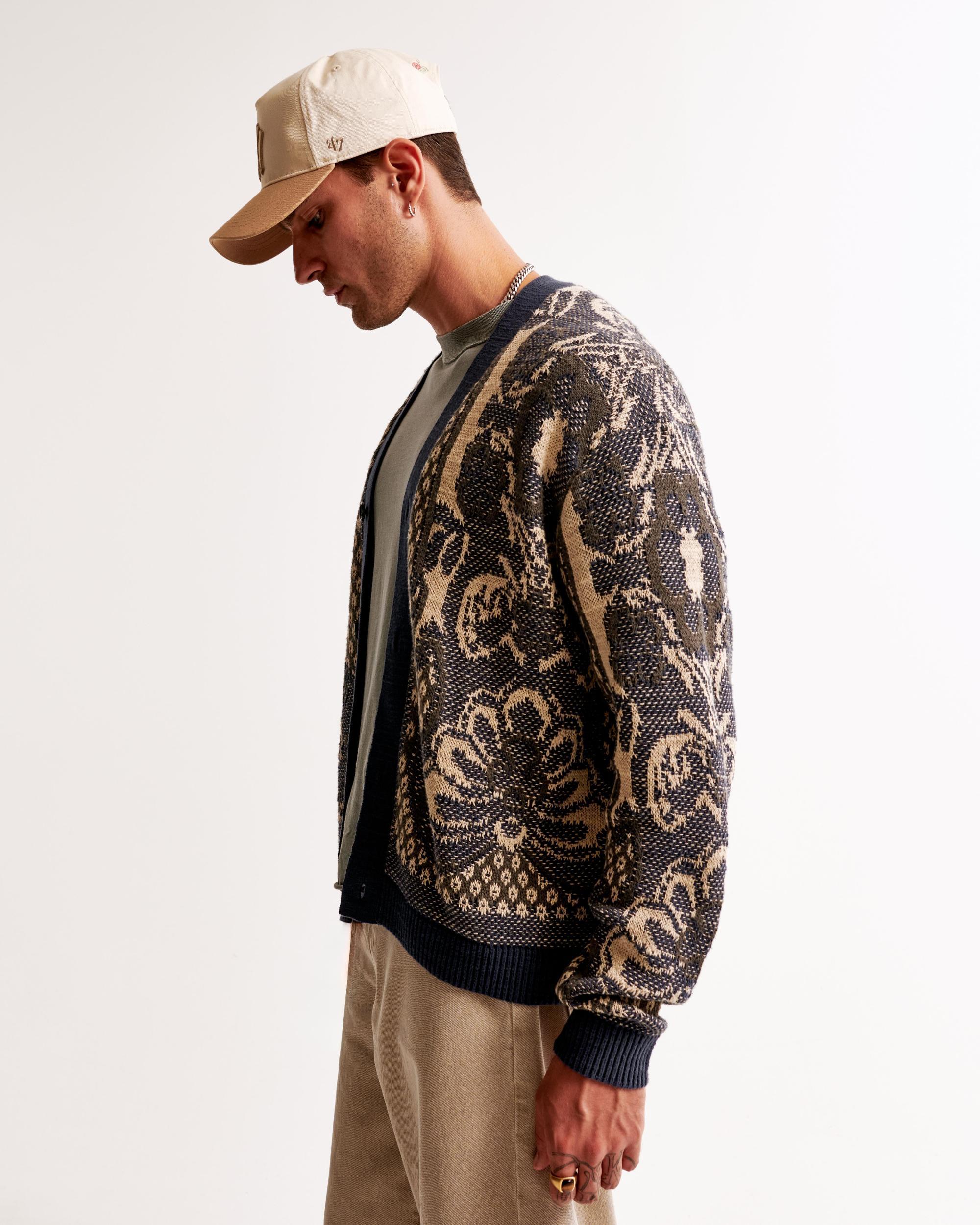 Cropped Pattern Cardigan Product Image