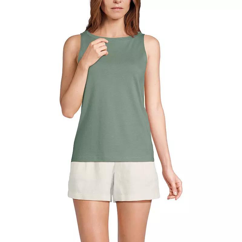 Women's Lands' End Supima Boatneck Cotton Tank Top, Size: XL, River Blue Product Image