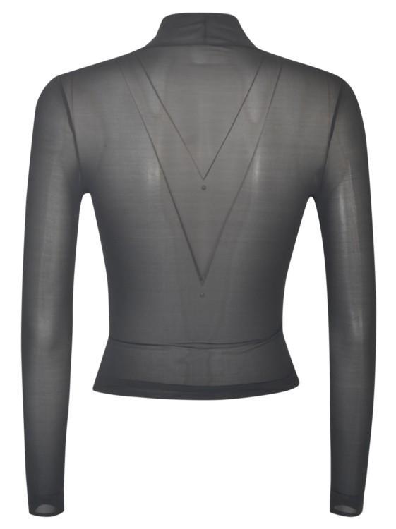 COURRÈGES Black Stretch High-neck Top Product Image