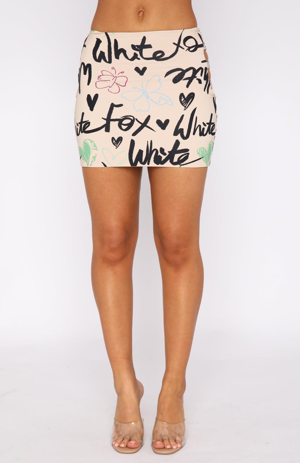 Back It Up Mini Skirt Latte Sketch Product Image