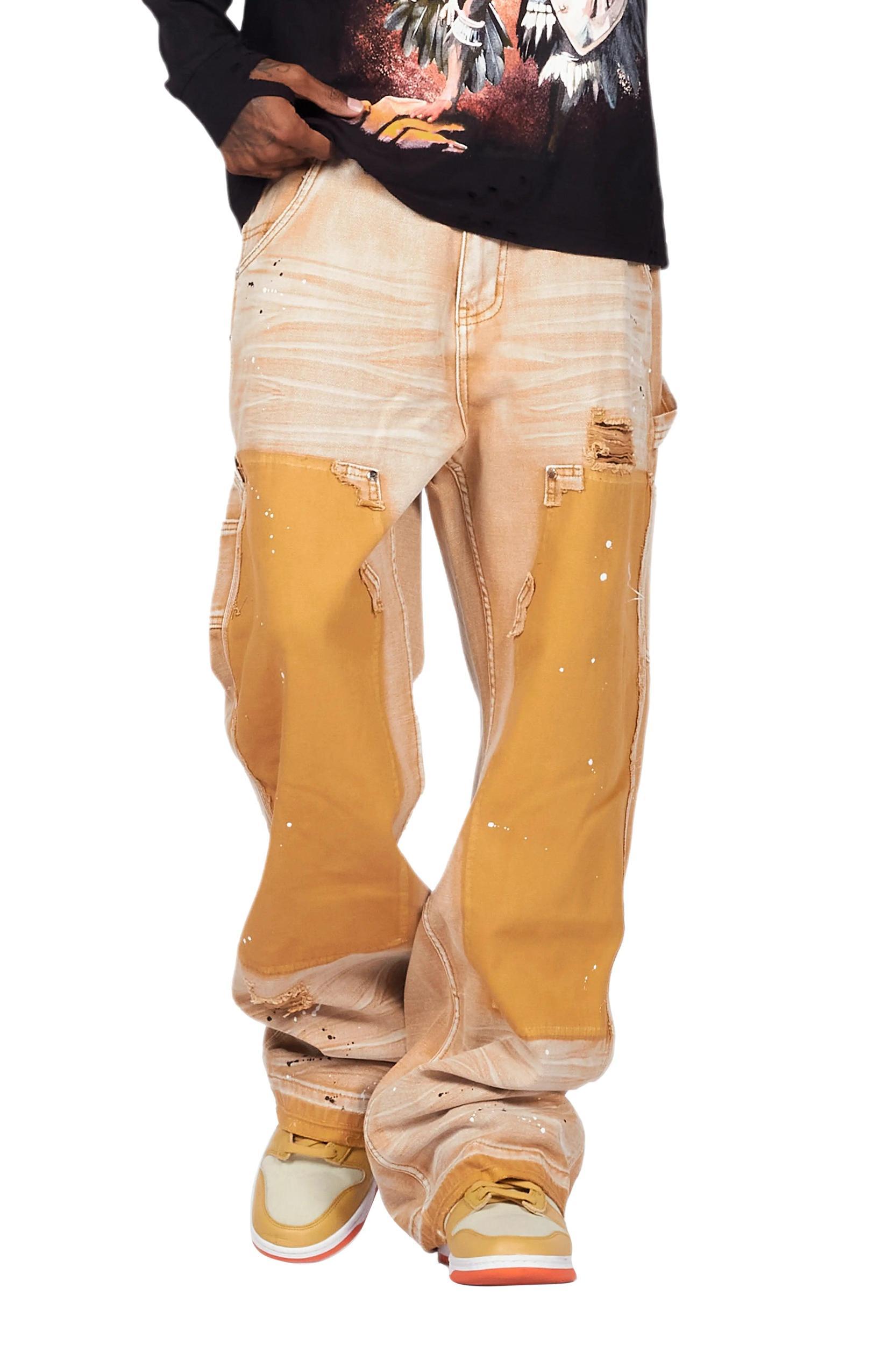 Naveen Beige Baggy Fit Jean Male Product Image
