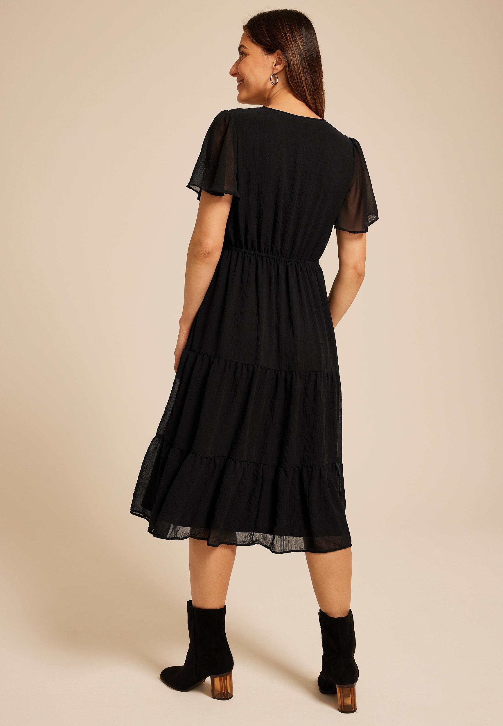 Surplice Tiered Midi Dress Product Image