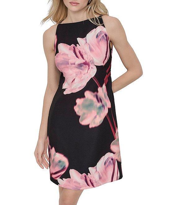 DKNY by Donna Karan Square Neck Floral Print Sheath Dress Product Image