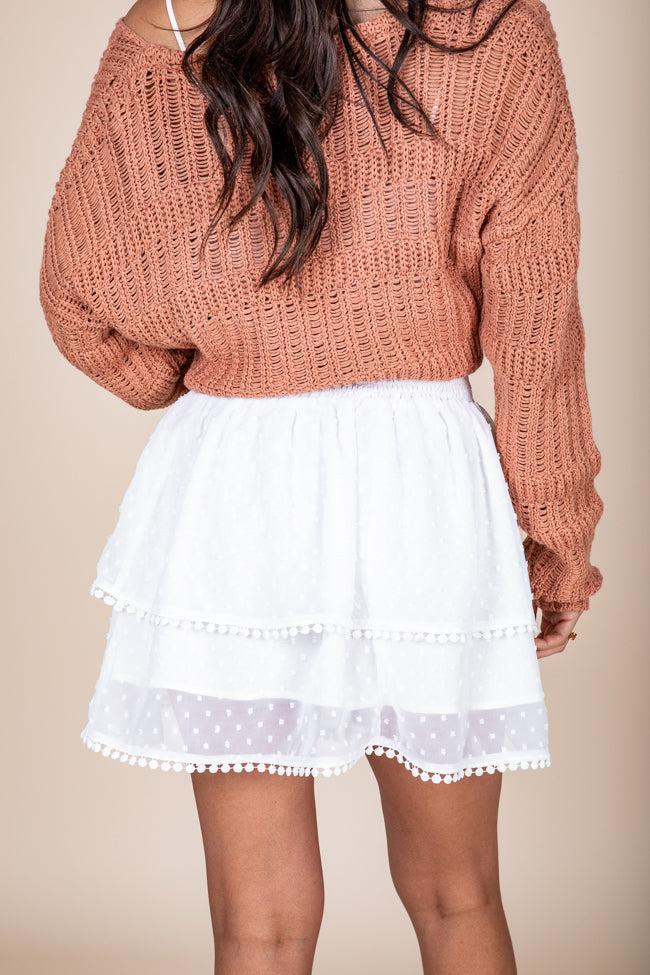 All That You Know Ivory Smocked Waist Swiss Dot Skirt FINAL SALE Product Image