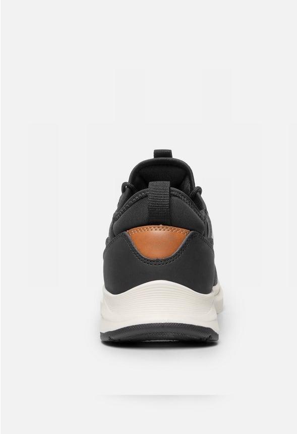 Men's Slip-On PU Leather Knit Sneakers Product Image