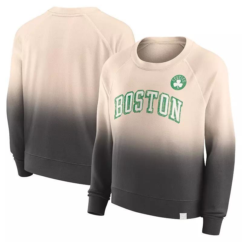 Womens Fanatics Branded Tan/Black Boston Celtics Lounge Arch Raglan Pullover Sweatshirt Product Image